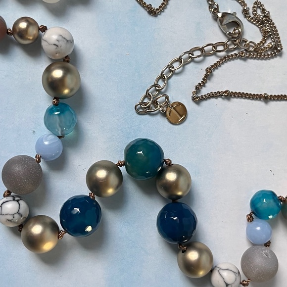 VINTAGE TALBOTS Necklace Mixed Beads and Double Chain 32"-35" - Picture 2 of 9